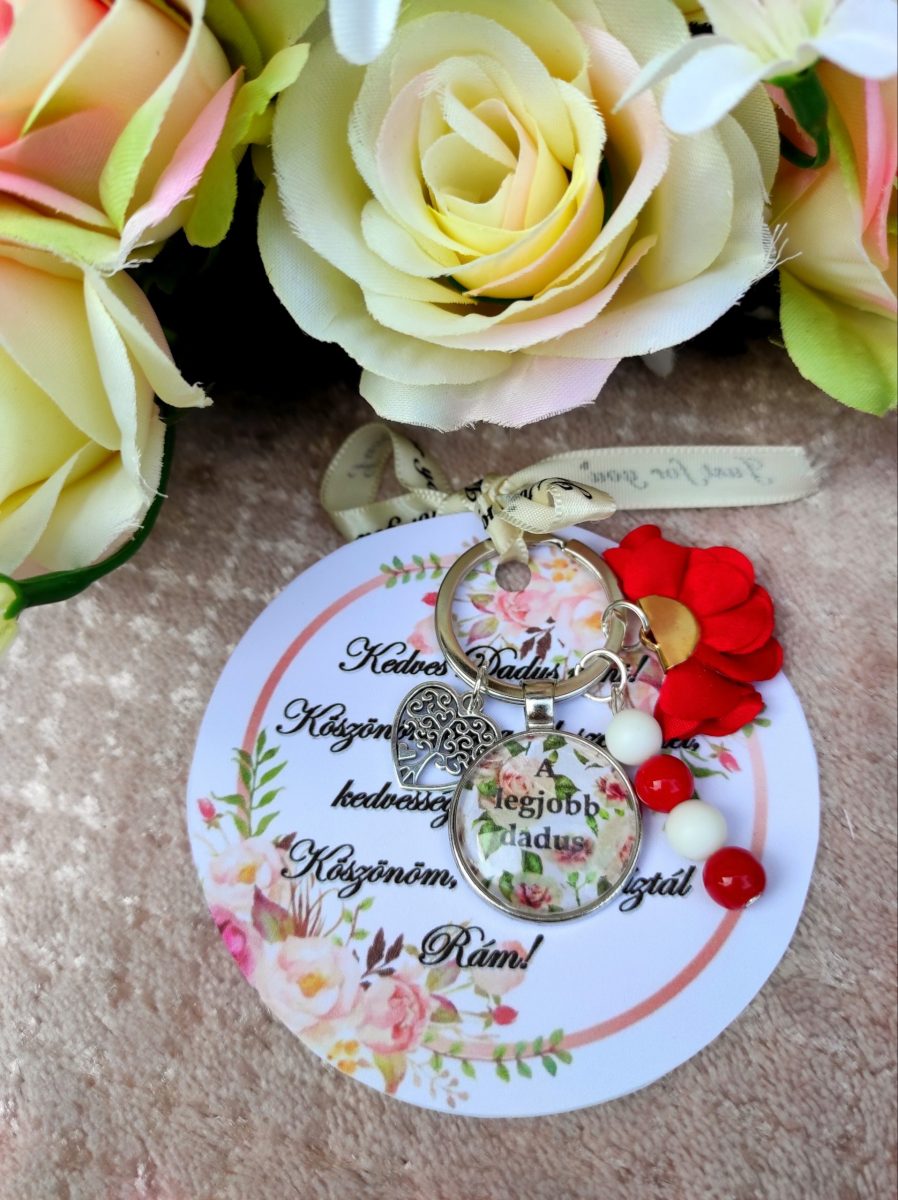 Legjobb dadus piros kulcstartó